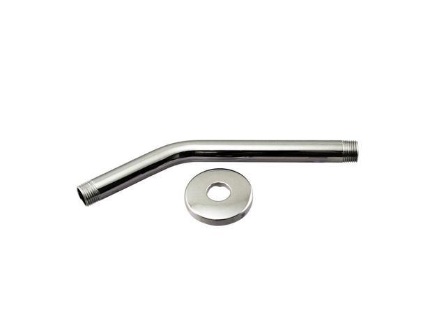 Westbrass 1-2 in IPS x 10 in Shower Arm with Flange in Polished Chrome Finish