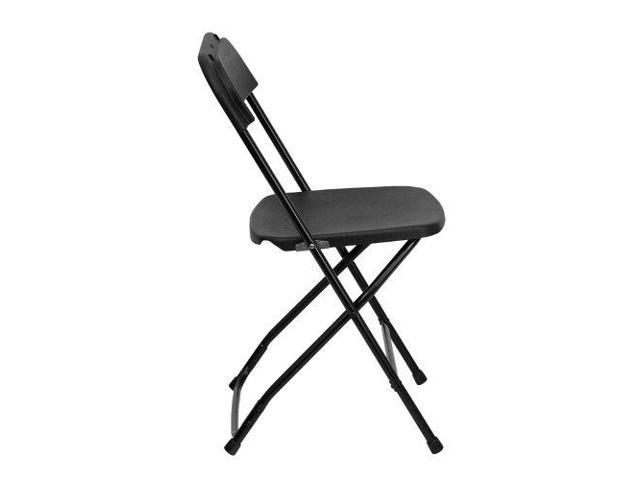 Photo 1 of -FACTORY SEALED- Flash Furniture Hercules Series Plastic Folding Chair - Black -650LB Weight Capacity Comfortable Event Chair-Lightweight Folding Chair (Pack of 10)
