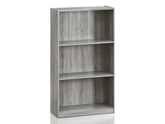 Furinno 99736gyw Basic 3 Tier Bookcase Storage Shelves French Oak