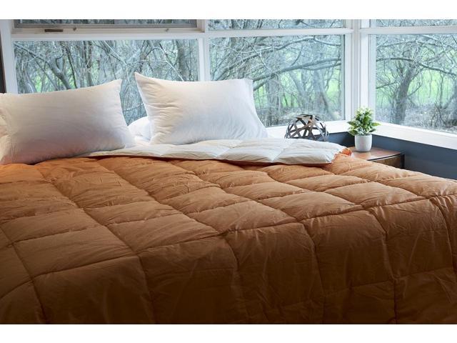 All Season Loe Vera Reversible Solid Color Comforter Orange