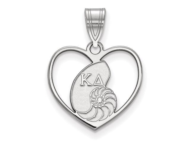Sterling Silver LogoArt Kappa Delta Heart Pendant