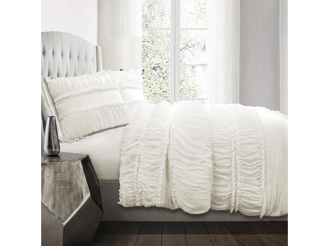 Nova Ruffle Comforter White 3pc Set Full Queen Newegg Com
