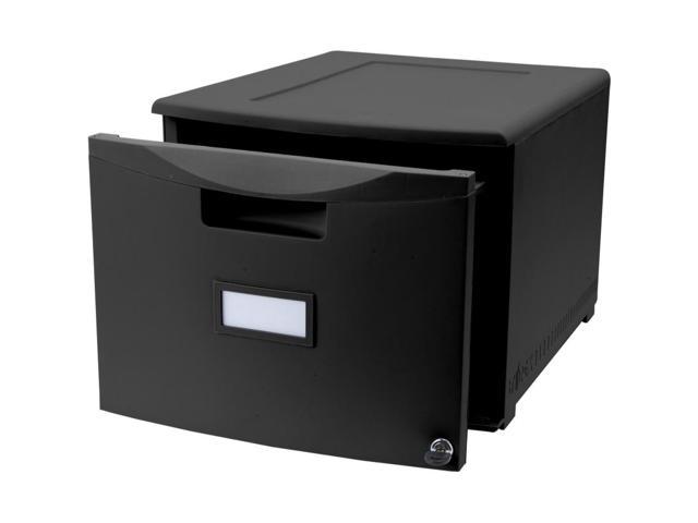 Photo 1 of One Drawer Mini File Cabinet with Lock, Legal/Letter, Black (Drop Ship Approved Packing) (replaces 61260B01C) USED