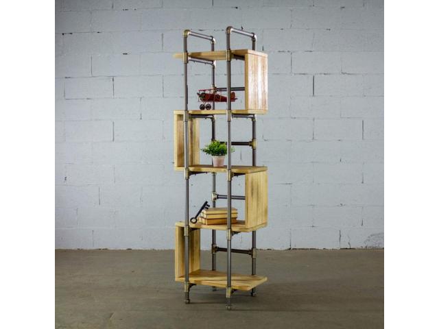 Tucson Modern Industrial 69 Inch Tall And Narrow 5 Shelf Open