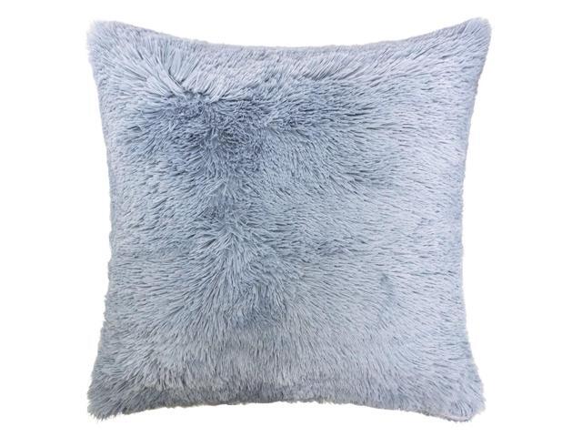 blue fuzzy pillow