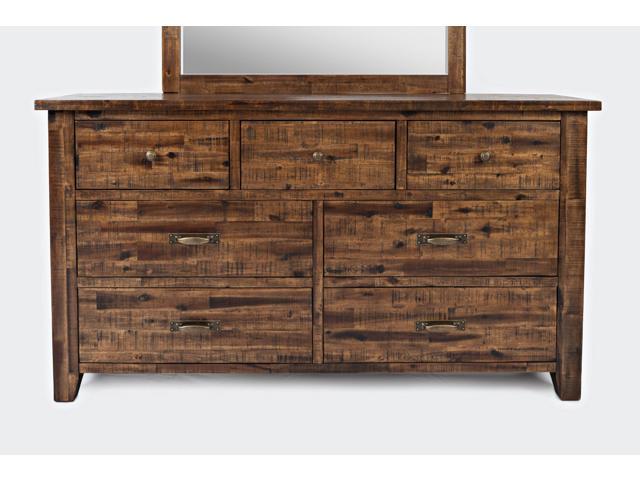 Transitional Style 7 Drawers Wooden Master Dresser With Metal