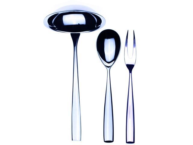 3 Pieces Silver Mepra 106822003 3 Pcs Serving Set Epoque Stainless Steeel