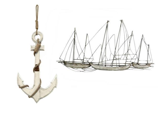Stratton Home Decor Shd0109 Nautical Anchor Wall White Nautical Anchor Wall Decor