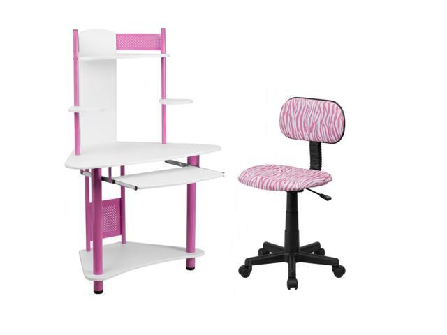 Flash Furniture Pink And White Zebra Print Swivel Task Chair And