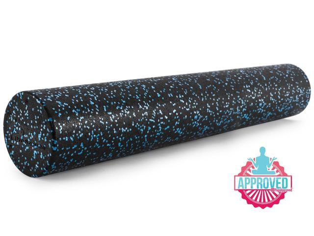 Photo 1 of ProSource High Density Speckled Black Foam Rollers, 36 for Myofascial Release, Pilates, Trigger Point Massage and Muscle Therapy, Black/Blue