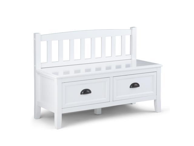 Burlington 42 Inch Wide Entryway Storage Bench With Drawers In White Newegg Com