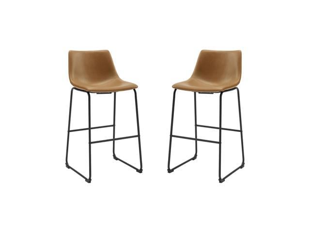 Photo 1 of 30" Faux Leather Barstool 2 pack - Whiskey Brown