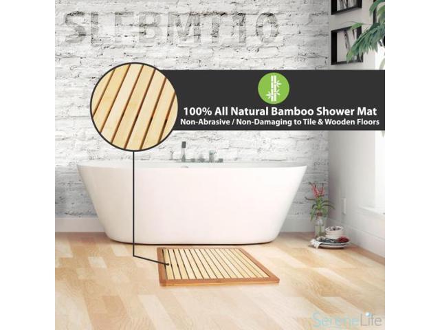 Natural Bamboo Shower Mat Standing Floor
