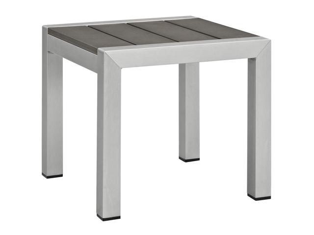 Photo 1 of *SEE NOTES Shore Outdoor Patio Aluminum Side Table - Silver Gray