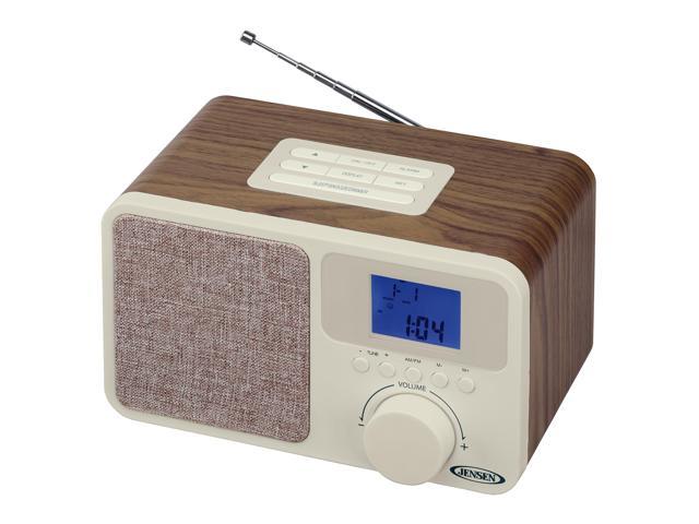 Jensen Digital Am Fm Dual Alarm Clock, Wooden Alarm Clock Radio