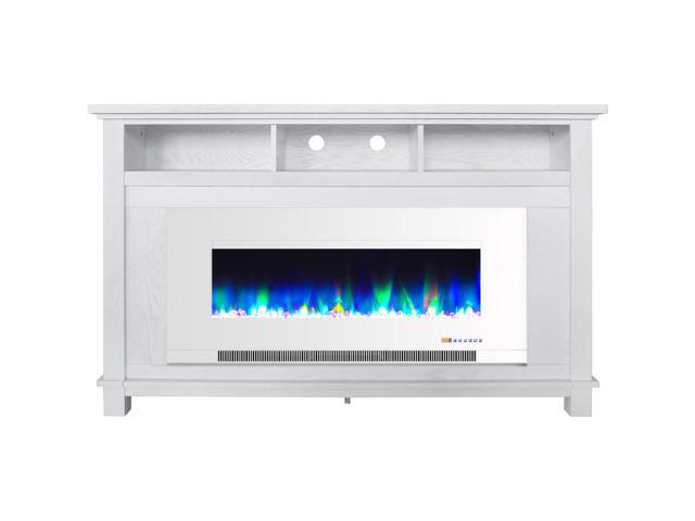 San Jose Fireplace Entertainment Stand In White With 50 Color