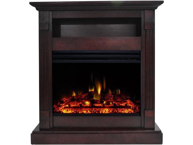 Sienna 34 In Electric Fireplace Heater With Mahogany Mantel