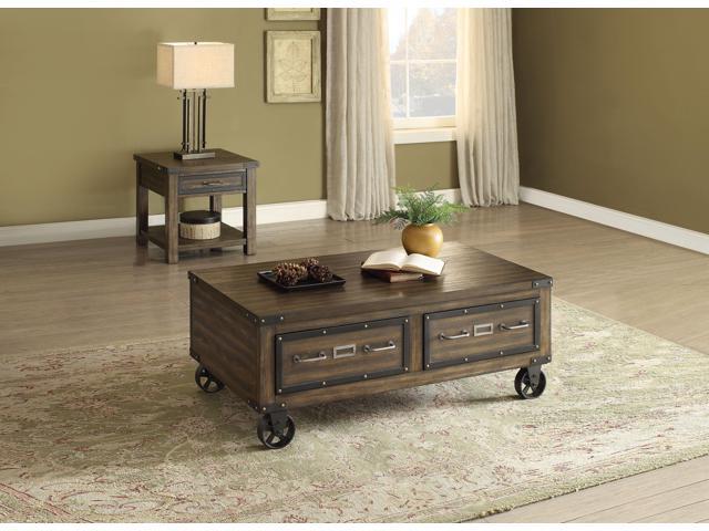Kailas Coffee Table Weathered Dark Oak Newegg Com