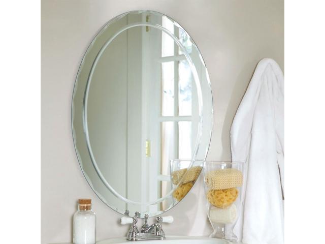Oval Frameless Bathroom Vanity Wall Mirror With Beveled Edge Scallop Border Newegg Oval Frameless Bathroom Vanity Wall Mirror With Beveled Edge Scallop Border Newegg