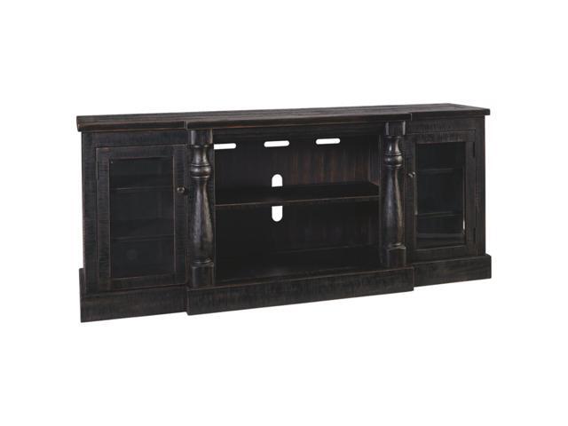 Pine Wood Tv Stand With Fireplace Option And Glass Inserted Door