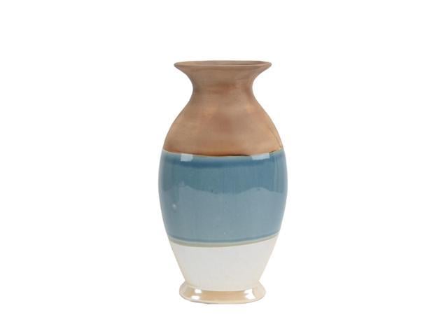 Decorative Urn Shape Ceramic Vase With Flared Opening And Bottom