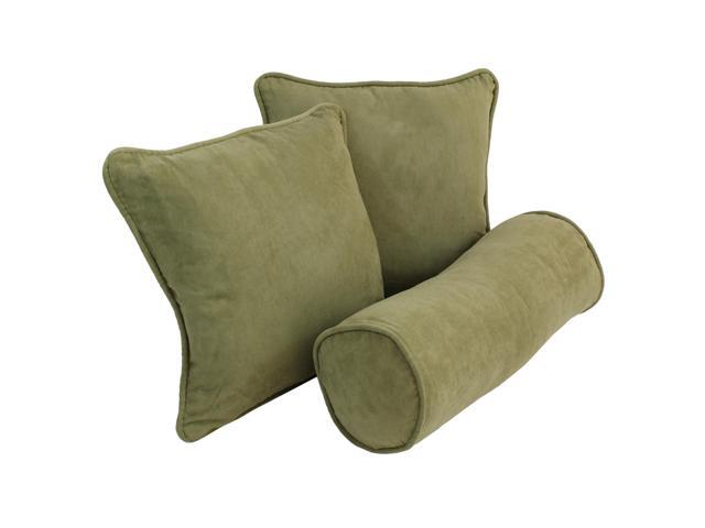 Double Corded Solid Microsuede Throw Pillows With Inserts Set Of 3