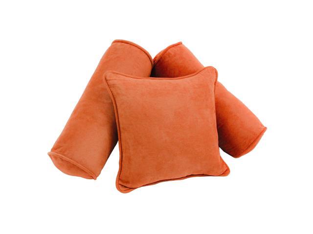 Double Corded Solid Microsuede Throw Pillows With Inserts Set Of 3