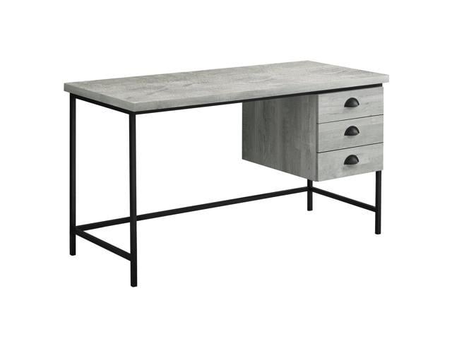 Computer Desk 55 L Grey Reclaimed Wood Black Metal Newegg Com