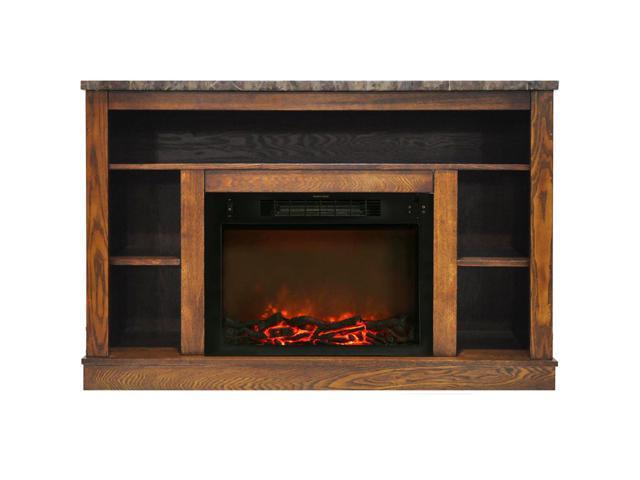 Oxford 47 In Electric Fireplace With 1500w Charred Log Insert And