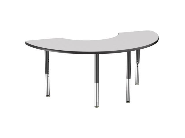 Photo 1 of ****THE LEGS ARE NOT INCLUDED*****Factory Direct Partners 36 x 72 in. Half Moon T-Mold Adjustable Activity Table with Super Leg - Grey & Black