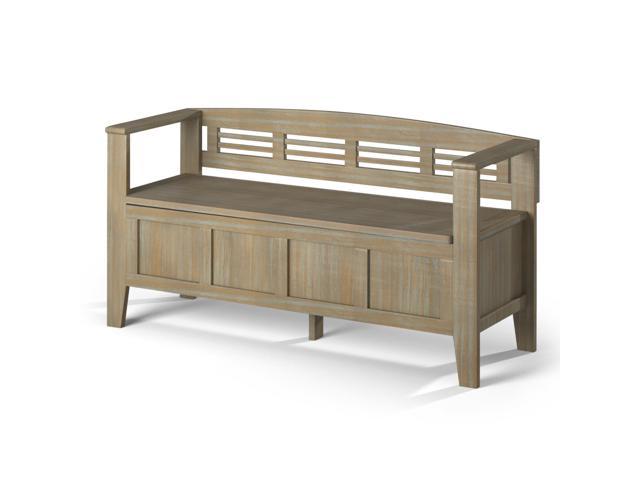 Adams Solid Wood 48 In Wide Entryway Storage Bench Distressed