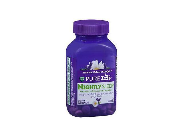 Photo 1 of 2 pack of Vicks Pure Zzzs Nightly Sleep Tablets - 60 ct bb 2/24