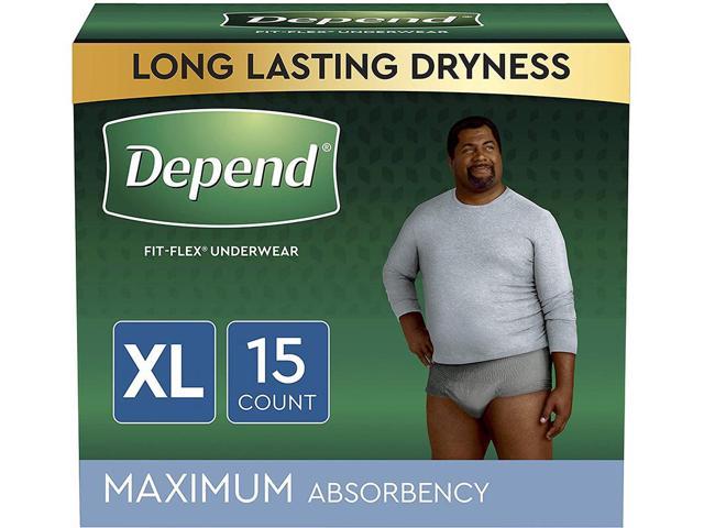 Depend Fit-Flex Underwear for Men X-Large Maximum Absorbency - 2 pks of 15 ct
