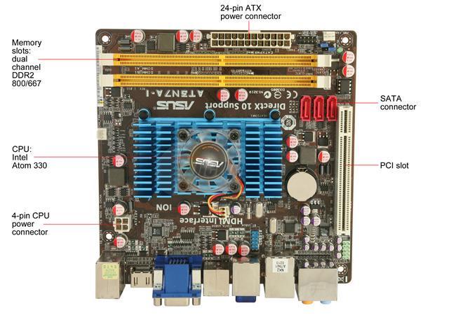 Kauwgom zone parallel Refurbished: DoDo DIY ASUS AT3N7A-I Intel Atom 330 (1M Cache, 1.6GHz, Dual- Core) Mini ITX Motherboard - Newegg.com