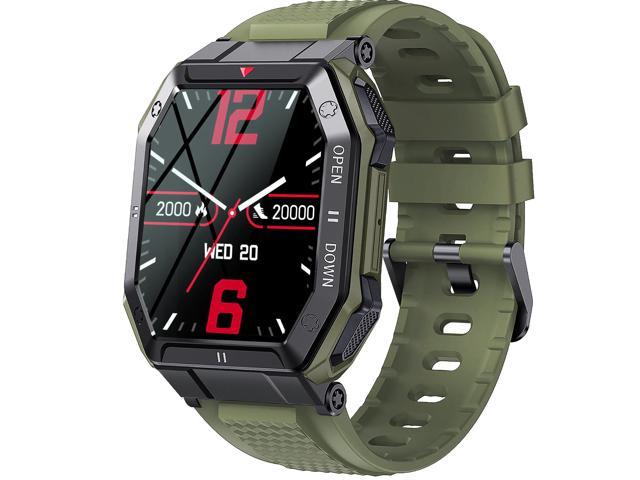 Military Smart Watch Men with Call (Answer/Make) Outdoor Tactical Watch 1.85" HD Big Fitness Tracker Heart Rate Sleep Smartwatch Compatible with iPhone Samsung Android Green - Newegg.com