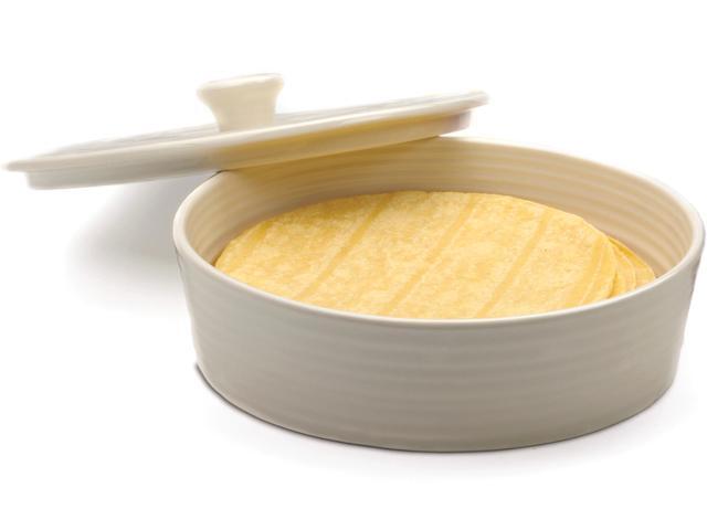 Rsvp White Stoneware Tortilla Warmer Newegg Com