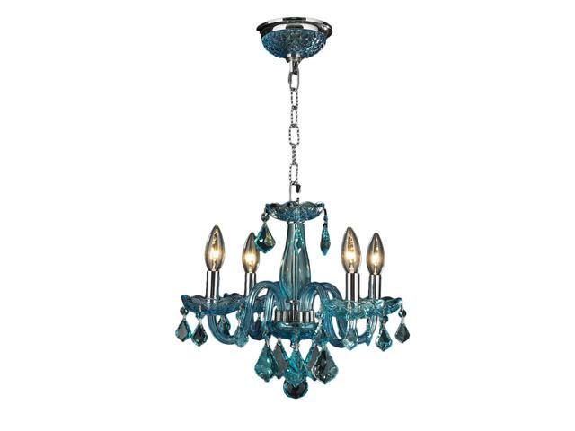 Clarion Collection 4 Light Chrome Finish And C Blue Crystal Chandelier Newegg Clarion Collection 4 Light Chrome Finish And C Blue Crystal Chandelier Newegg
