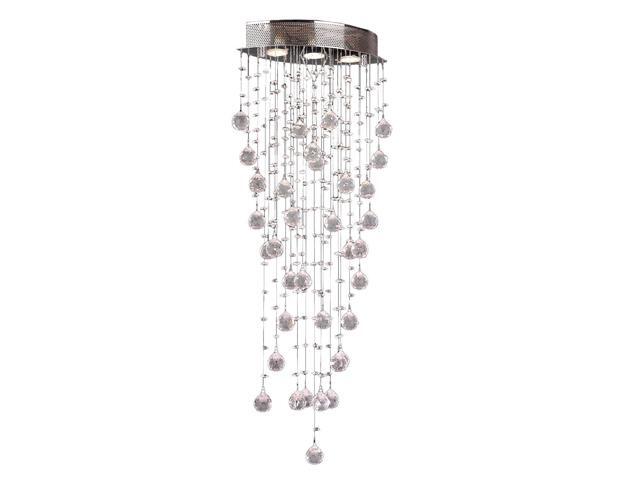 Icicle Collection 3 Light Chrome Finish and Clear Crystal Flush Mount Ceiling Light - Newegg.com