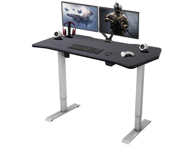 Flexispot Height Adjustable Pc Gaming Desk Computer Table For E Sports Gamer Gray Frame With Game Top Newegg Com