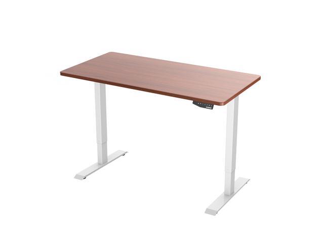 Flexispot E1w R5528b Electric Height Adjule Desk Home Office Table Standing White Frame 55 Inch Mahogany Top Newegg Com