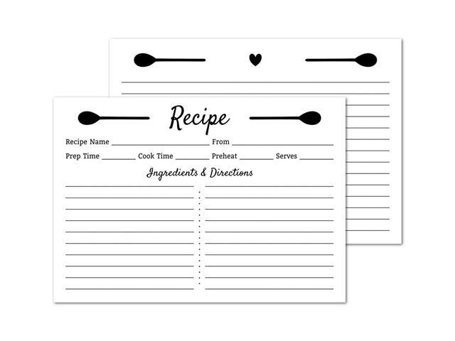 white recipe cards 4x6 double sided set of 50 recipe cards newegg com where can you buy recipe cards