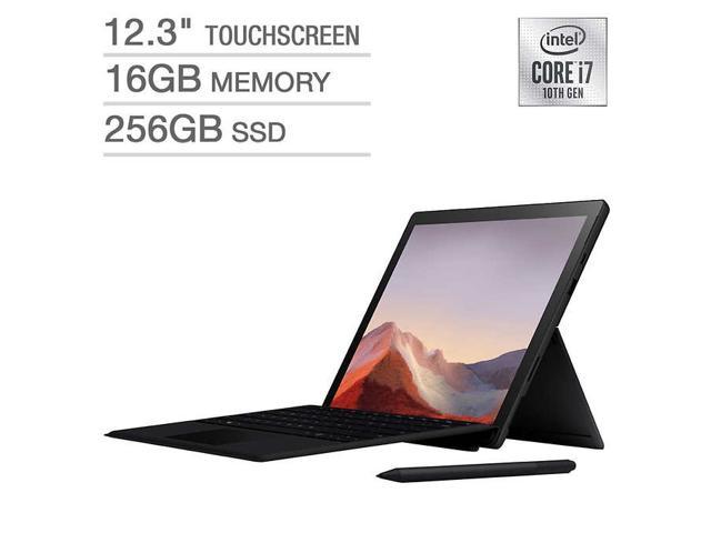 Microsoft Surface Pro 7 Bundle - 10th Gen Intel Core i7 - 2736 x 1824 Display - Windows 10 - Black Laptop Tablet Notebook 16GB memory 256GB SSD