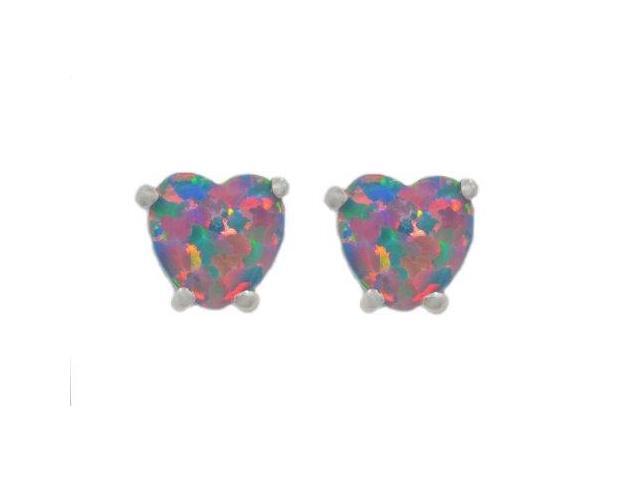 Simulated Black Opal /& Diamond Devil Heart Stud Earrings .925 Sterling Silver Rhodium Finish
