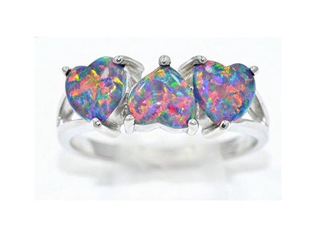 Black Opal Oval Shape Ring .925 Sterling Silver