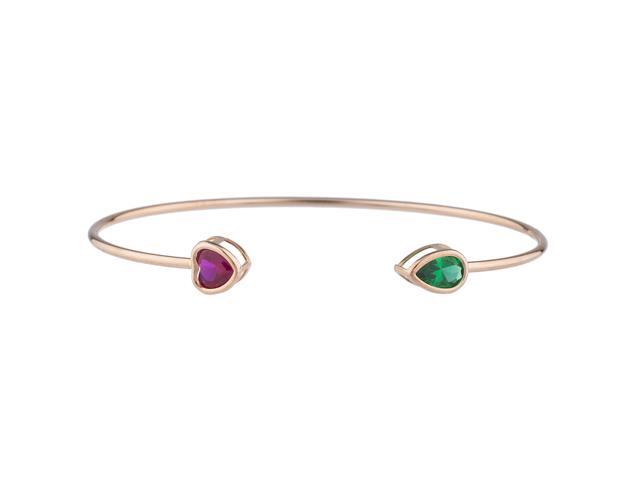 2 Ct Emerald Round Bezel Bangle Bracelet .925 Sterling Silver