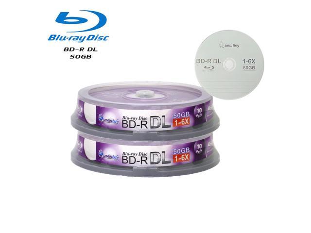Smartbuy 6X BD-R DL 50GB Dual Layer Logo Top Video Audio Photo Data Recordable Disc (20 Packs)