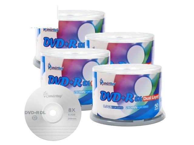 Smartbuy 8X DVD+R DL 8.5GB Dual Layer Logo Top Music Video Data Recordable Disc (200 Packs)