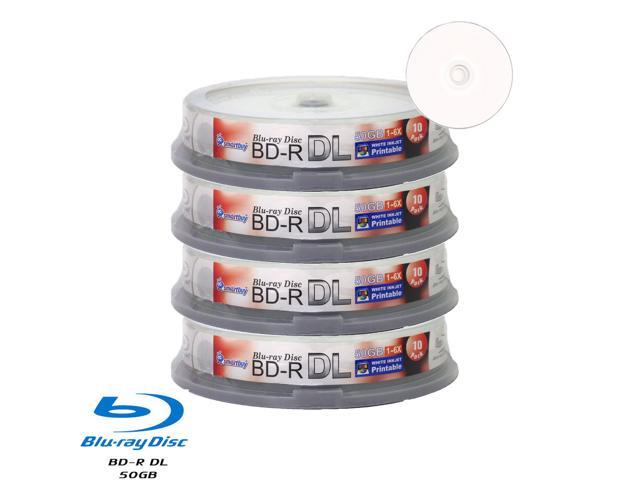 Smartbuy 6X BD-R DL 50GB Dual Layer White Inkjet Hub Printable Video ...