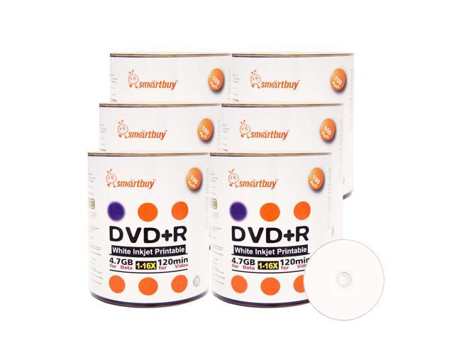 Smartbuy DVD+R 16X 4.7GB 120Min White Inkjet Hub Printable Music Video ...