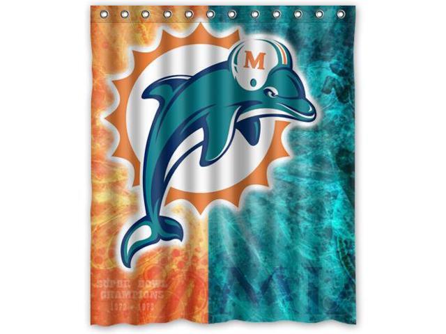 Miami Dolphins 11 Pattern Polyester Fabric Shower Curtain 60 By